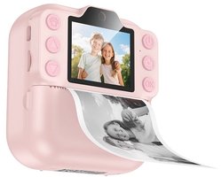Hoco Kinder Instant Print Camera - Direct Printen Zonder Inkt - Dubbele Lens & Video - Kindercamera met Filters - Roze