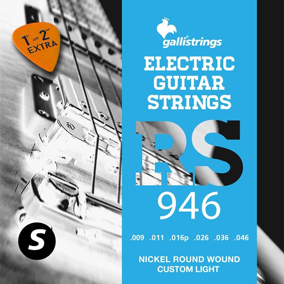 Snarenset elektrische gitaar - Galli RS-0946 - Nikkel - Roundwound - 09-46 - Custom Light