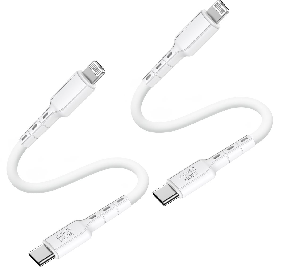 2x usb C naar geschikt voor Lightning kabel - Kort - Power delivery - Wit
