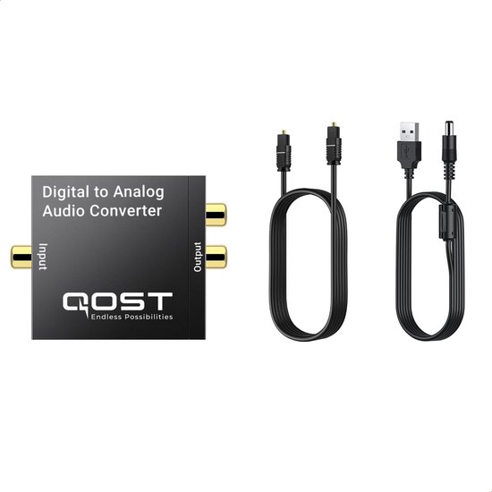 Qost Digitaal naar Analoog Audioconverter - 192 kHz Audio Adapter - DAC - Toslink - RCA R/L - Inclusief Optische Kabel en Voedingsadapter — afbeelding 5