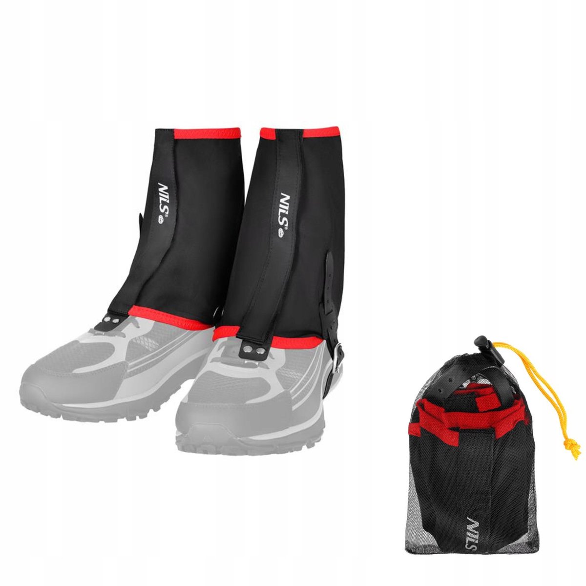 Nils Camp Stuptuty NC17113 Zwarte/Rode Nylon Schoenzakken voor Lopen