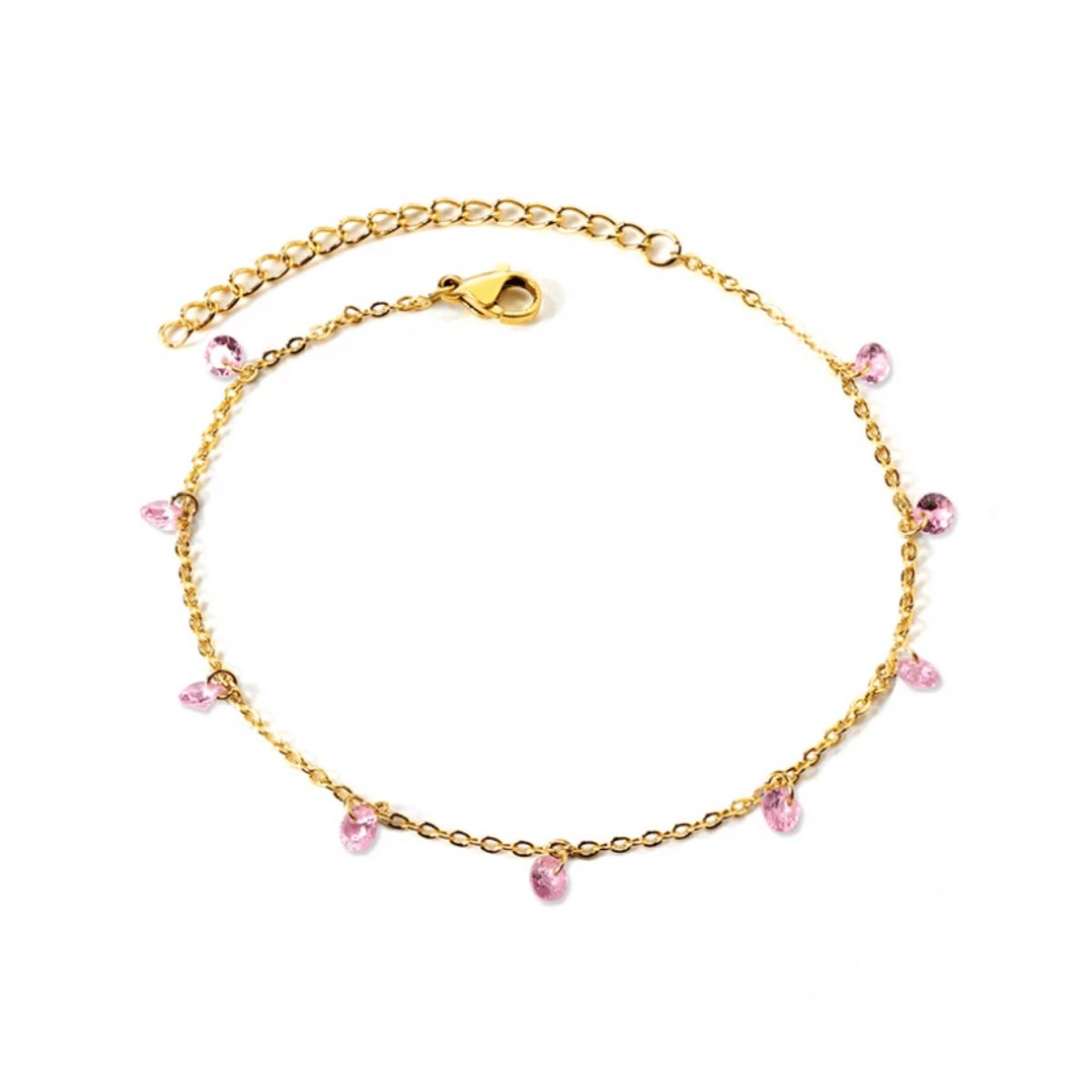 Planet Pink - Armband diamanten bedels roze goud - Stainless Steel - Roestvrij Staal rvs - Waterproof