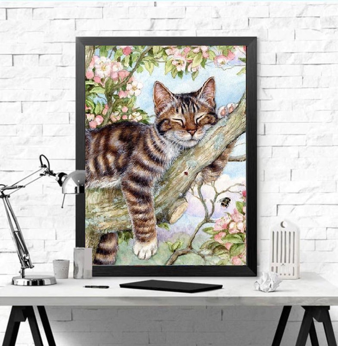 Lienz® Diamond Painting volwassenen 30x40cm – Rond - Poes - Kat - Volledig - Pakket Volwassenen en Kinderen — afbeelding 4