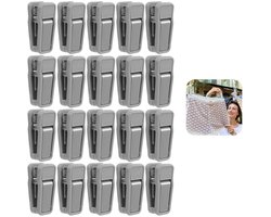 20 stuks - Gevlokte kledinghangerclips - Plastic babykledinghangerclips - Slanke vingerclips - Broekhangerclips - Geschikt voor kledinghangers - 5,5 * 2,5 * 2 cm - Grijs