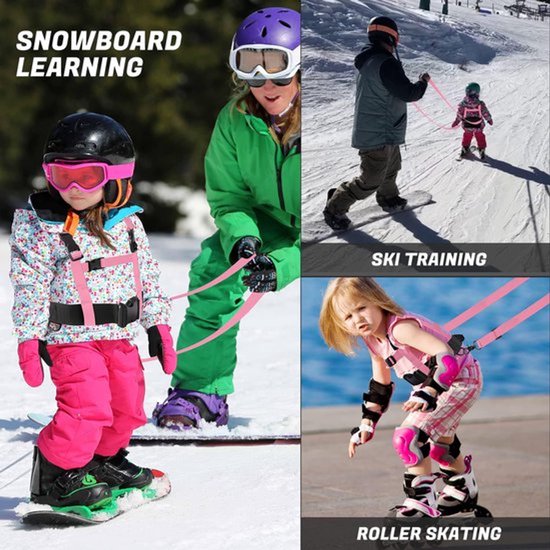 Daity Skiharnas voor kinderen - Skituigje kinderen - Ski-accessoires - Verstelbaar ski-schouderharnas - Voor kinderen en beginners Schaatsen, Skateboarden, Snowboarden, Skaten, Fietsen (Blauw) van Merkloos — afbeelding 3