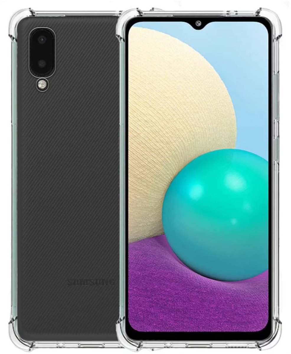 Mobile5 - Hoesje geschikt voor Samsung Galaxy A02/M02 - Transparant - Opstaande hoeken