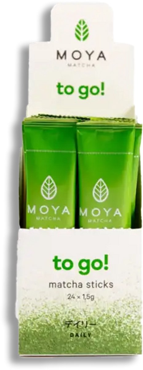 Biologische matcha staafjes Moya Matcha To Go! Daily, 24 stuks.