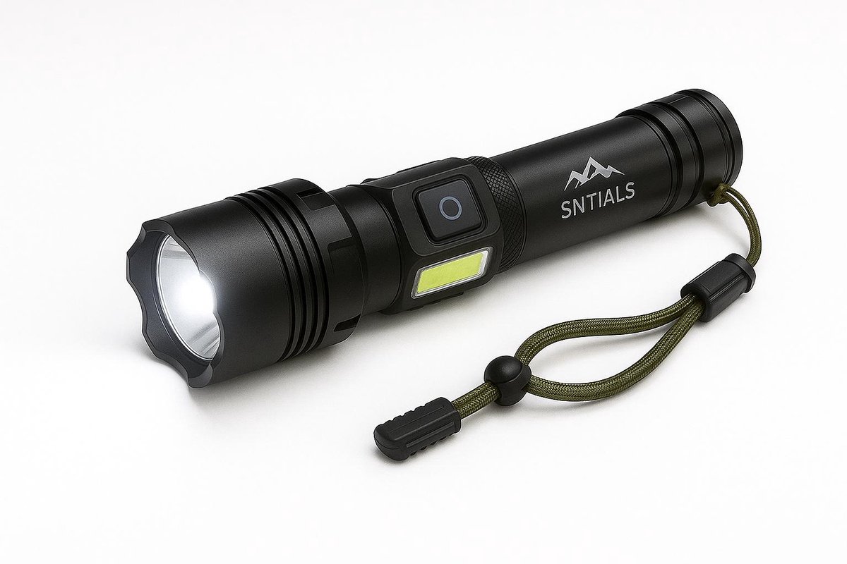 SNTIALS® - Zaklamp - 2500 Lumen - USB-C Oplaadbaar - Militaire Zaklamp Op batterijen - LED Oplaadbaar - Zoom Functie - Langere levensduur