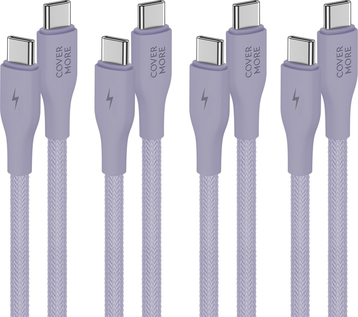 Usb-c naar usb-c kabel - Oplaadkabel - Laadkabel - Oplaadsnoer - 4 stuks - 1m - Paars