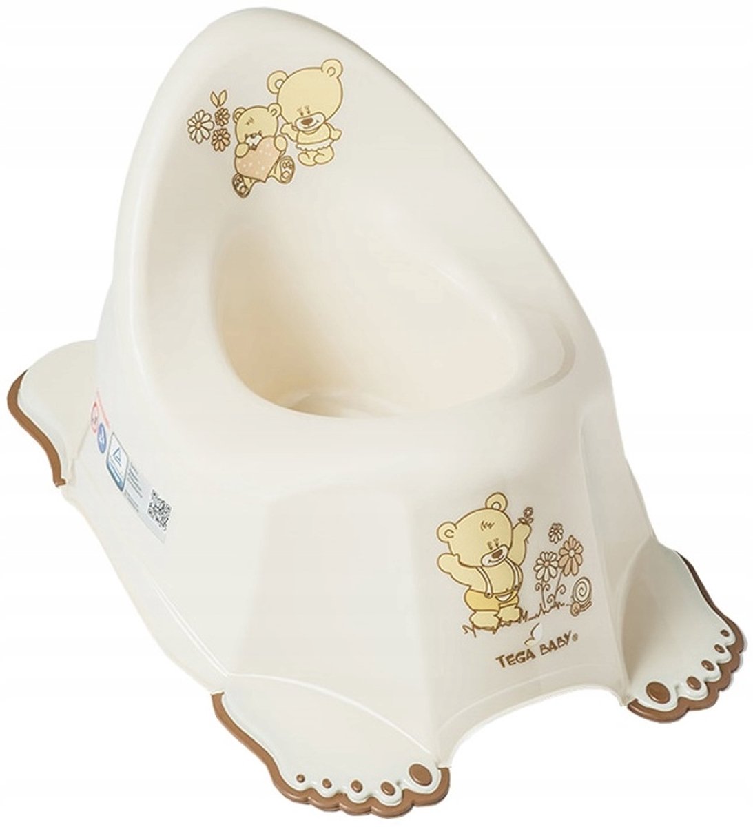 Tega Baby Antislip Potje 'Miś' - Beige, Stabiel & Ergonomisch