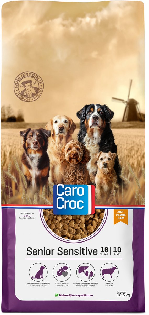 Carocroc 16/10 Senior Sensitive hondenvoer 2 x 12,5 kg