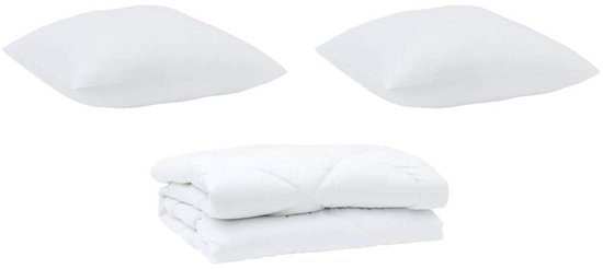 Dekbed met kussen 3 st | Beddengoed Wit Microvezel