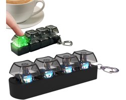 1 stuk toetsenbord Fidget Spinner sleutelhanger - Met licht, stressverlichting - Kleine kantoor decompressie hanger - sleutelhanger - 8,50 * 2,20 * 2,20 cm - Geschikt voor dagelijks gebruik door studenten en kantoorpersoneel - Zwart