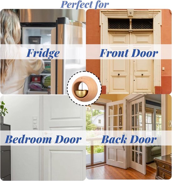 Houten Deurbel - Openingssignaal Bel & Windgong - Rond Model - Voor Deur, Winkel, Koelkast, Veranda, Tuin, Entree, Restaurant & Kantoor - Verhuis Cadeau — afbeelding 5