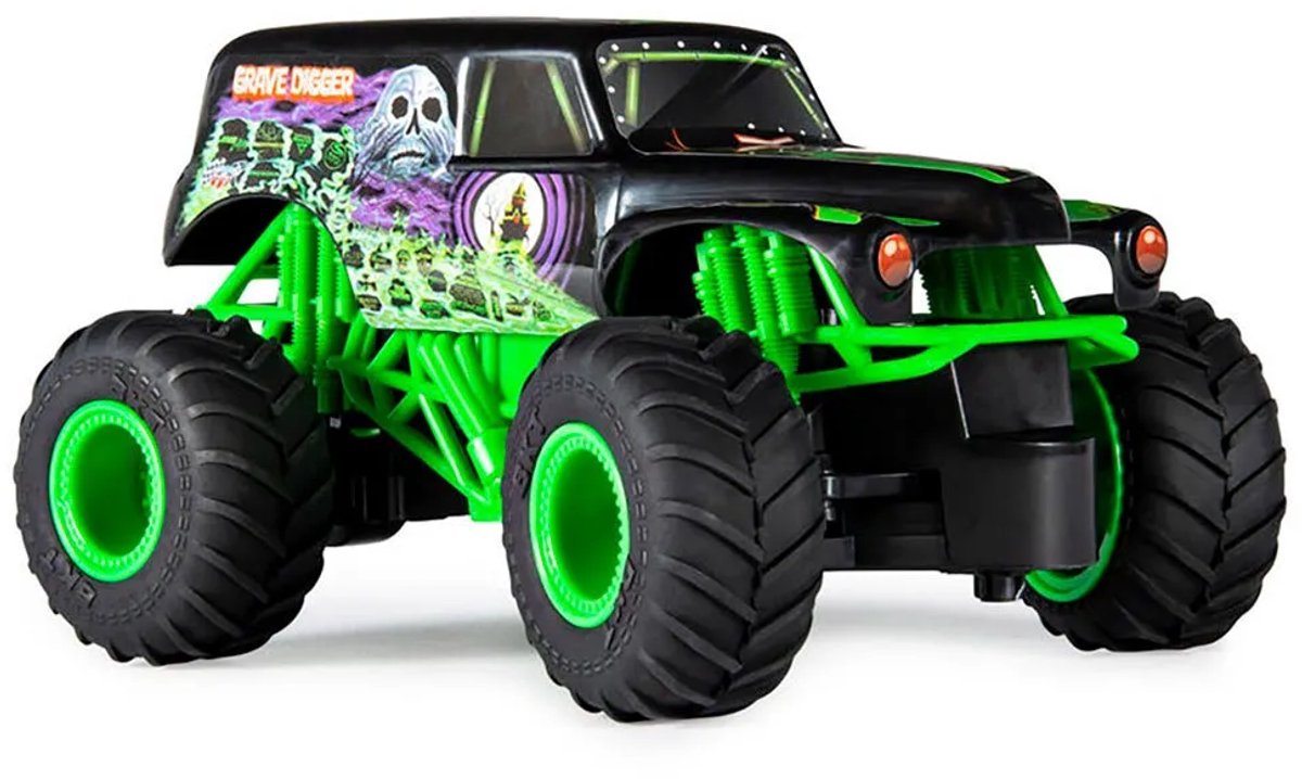 Spin Master Monster Jam Grave Digger RC: 1:24 schaal, 76m bereik thumbnail 4