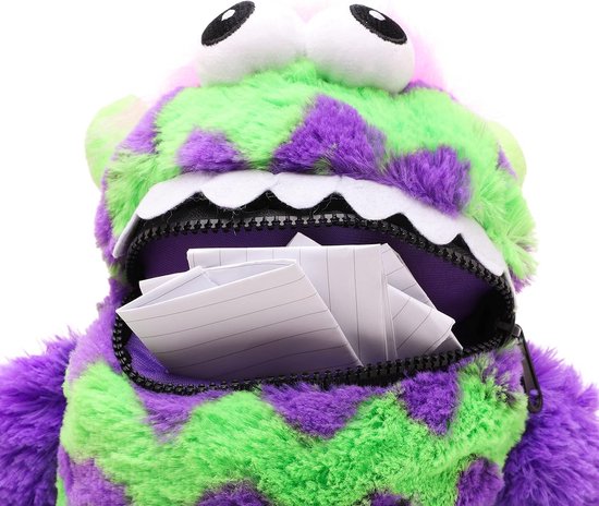 Knuffel Monster 23cm Paars Groen - Knuffeldier dat Zorgen Opeten — afbeelding 4
