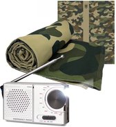 Caliber Noodpakket voor Thuis 72 uur - Noodradio - Draagbare Radio op batterijen - AM & FM - Warmtedeken - Denk Vooruit