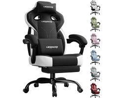LUCKRACER - Gaming Stoel Bureaustoel - Met Memory Foam en Kantelhoek - Zwart