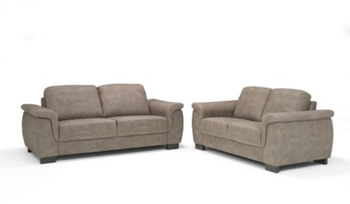 Bankstel Robin – 2,5 zits + 2 zits – Texas Stof – Zachte Lederlook – Duurzaam & Comfortabel Bankstel – Taupe