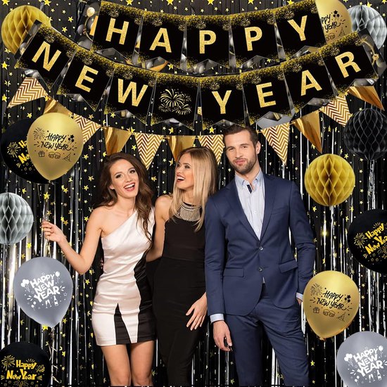 Haarband Happy New Year geel voor volwassenen | Fun en Feest Haarband Happy New Year geel voor volwassenen | Fun en Feest