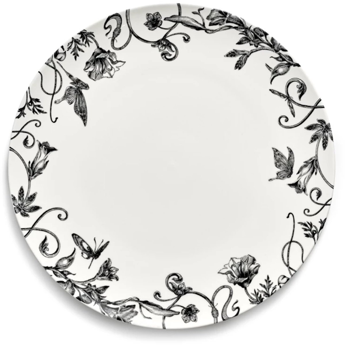 Serax Tomorrowland Unity Floral Fantasy plat bord D27cm zwart / wit