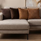 FINN/MART/ROME - Ensemble de coussins 4 pièces - coussins intérieurs inclus - 45x45 cm - marron