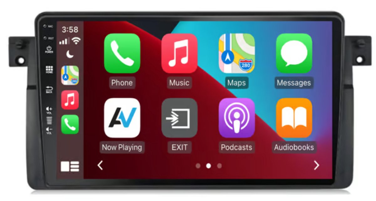 Apple CarPlay & Android Auto Autoradio met DAB+ voor Bmw e46 3-serie 2001-2005