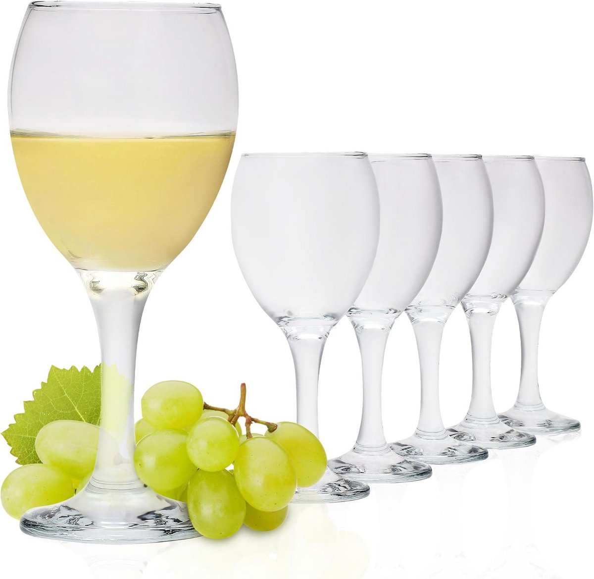 Set van 6 Witte Wijnglazen 245 ml Modern Design