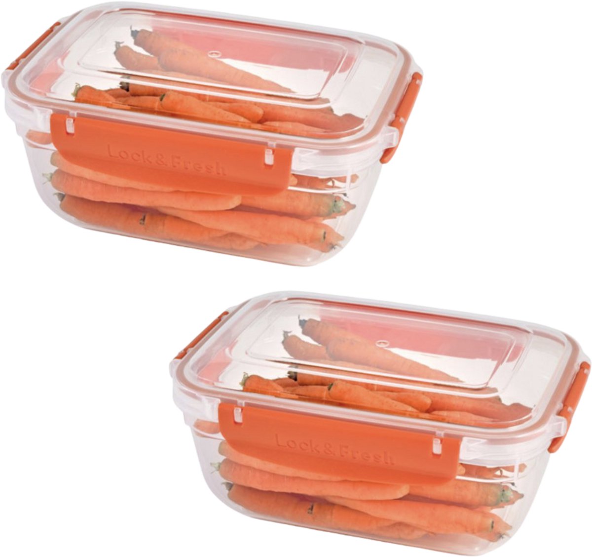 Lock&Fresh voorraadbak - Vershoudbox oranje - 1400ml - BPA vrij