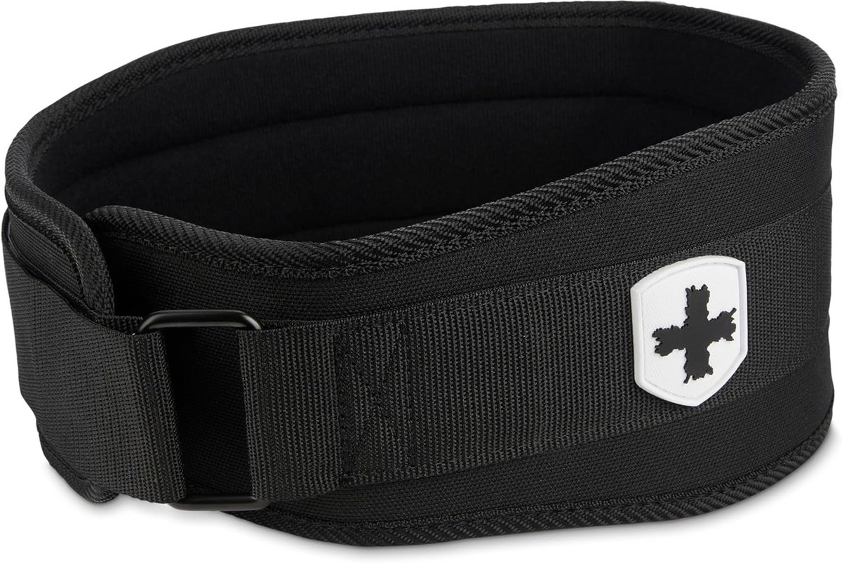 Lichte Nylon Gewichthefriem voor Krachttraining - 4,5 Inch Breed - Maat L - Zwart