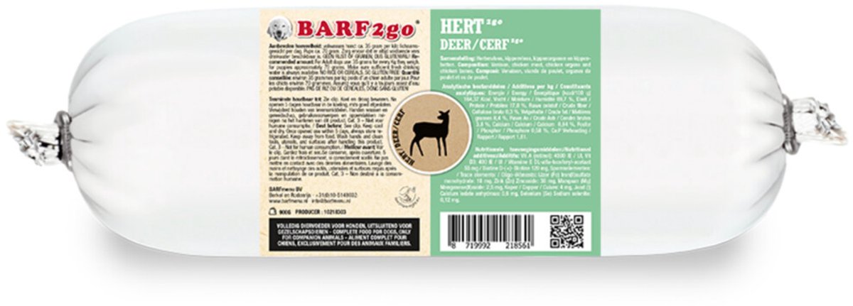 10x BARFmenu 2Go Hondenvoer Nat Hert 900 gr