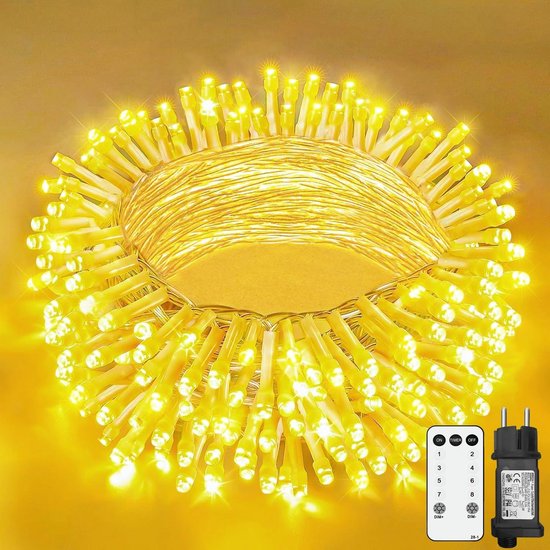 PhilzOps LED Lichtsnoeren Binnen, 10M 100 LED Kerstverlichting Buiten Batterij Warm wit 8 Modi Waterdichte Buitenverlichting Decoratie Lichtslingers voor kerstboom Balkon Bruiloft Feest Raamdecoratie