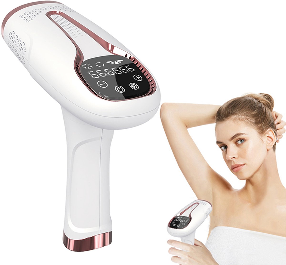 OKWISH IPL Ontharingsapparaten - IPL Ontharingsapparaat - Laser Ontharing Thuis - Pijnloze Ontharing - IJskoel Ontharing Apparaat - 5 Energiestanden - Wit - ABS