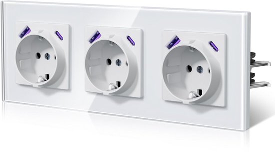Ohuo Inbouw Stopcontact met USB C PD 35 W en USB-A 30 W