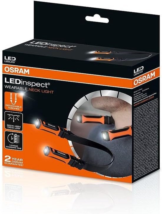 Oplaadbare LED werklicht, 58 cm motorruimte lamp, met magneet en haak. Ideaal voor werkverlichting, autoreparaties en noodsituaties