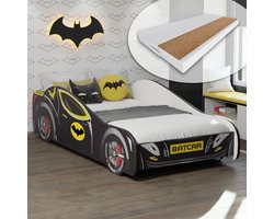 Autobed Kinderen - Speelgoedbed Auto - Veilig Slapen - Inclusief Matras - 80x160 cm - Zwart