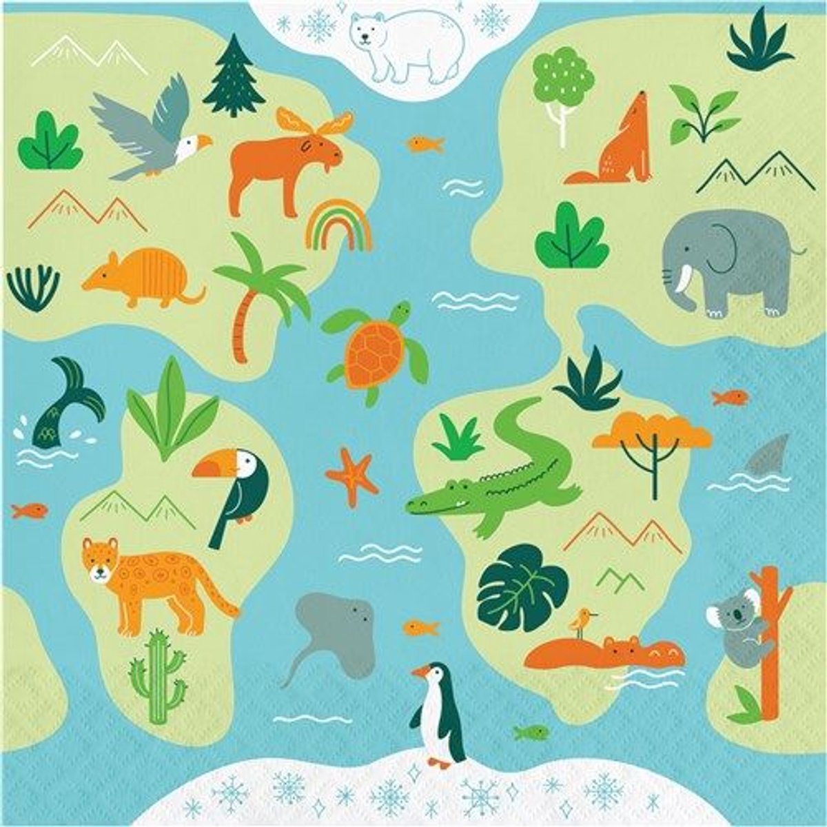 Servetten world adventure (33x33cm, 16st)