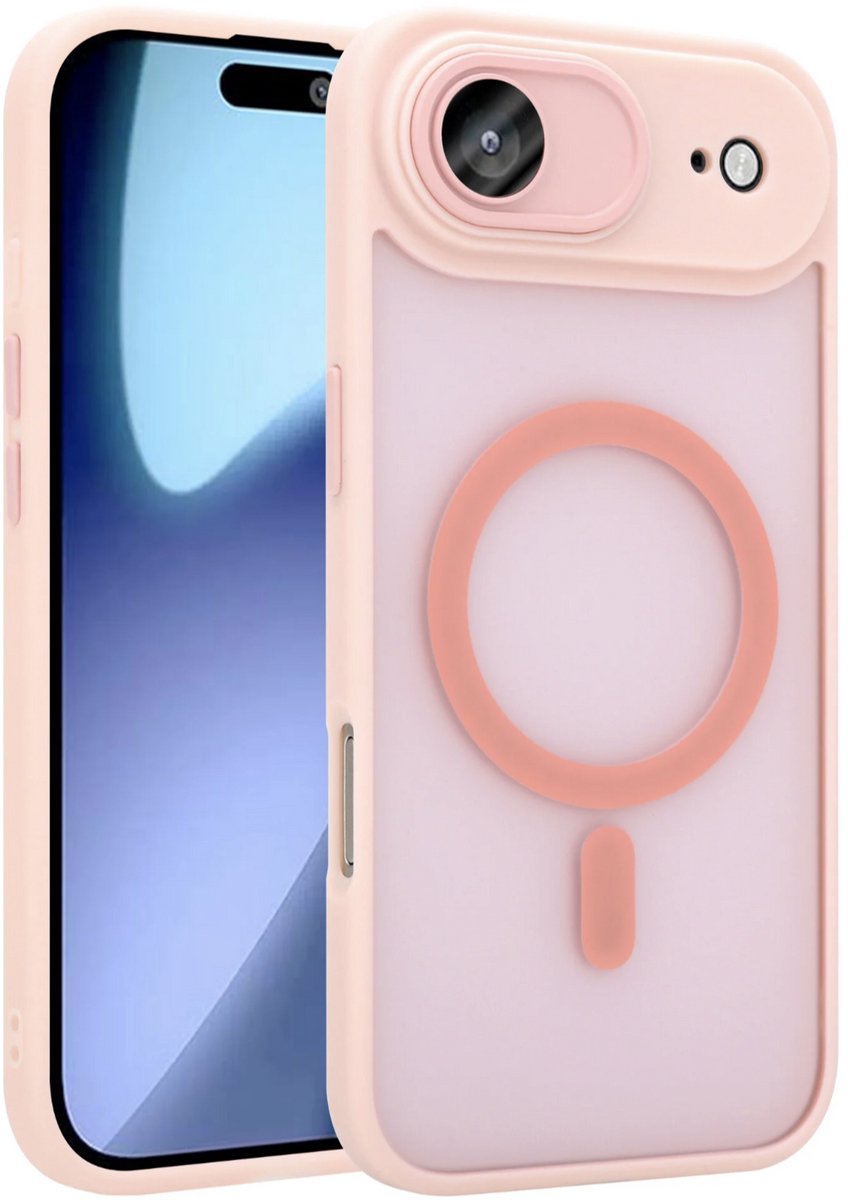 YPCd MagSafe Backcover Geschikt voor Apple iPhone Air – Shockproof TPU - Hard PC Achterkant – Sterke MagSafe Magneet – Camera Bescherming – Roze
