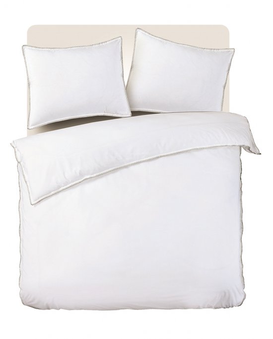 Kayori Niki Dekbedovertrek Katoenperkal - 200x200-220 + 2 slopen - Tweepersoons - Egyptisch Perkal 300TC - Wit van Merkloos — afbeelding 2