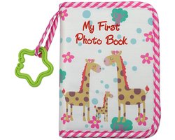 Baby Fotoalbum - Album van zachte stof - Eerste fotoalbum voor pasgeborenen - Baby Foto's - Groeialbum voor baby's - Herinneringsalbum - Roze - 18 x 14 cm