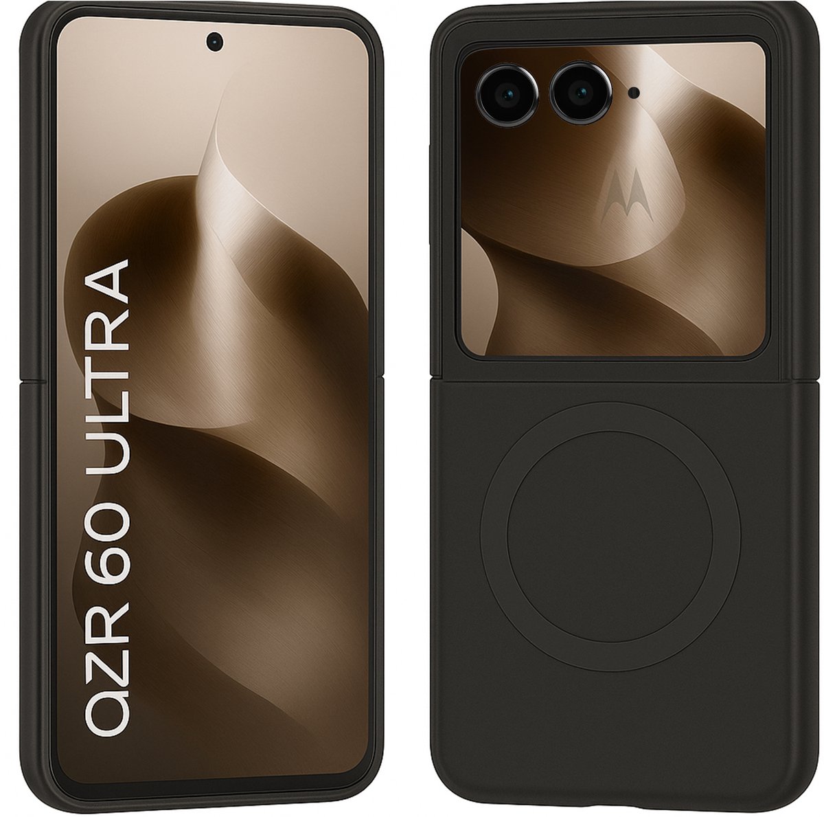 SnapSkin Hoesje geschikt voor Motorola Moto Razr 60 Ultra - Geschikt voor MagSafe Case - Semi-Transparant Zwart