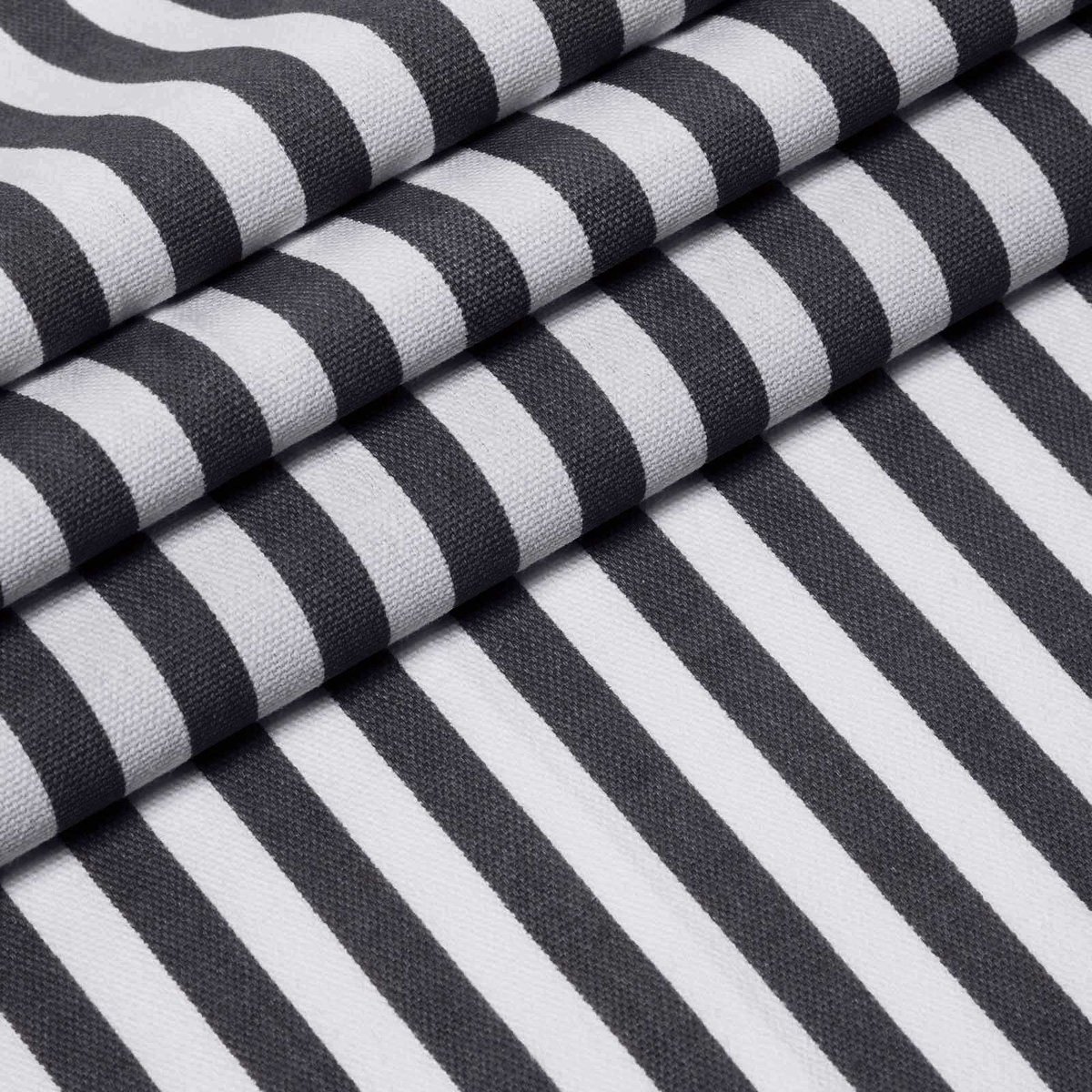 Homescapes Zwart-wit gestreepte katoenen stof - Verkocht per meter smalle strepen, 150 cm breed