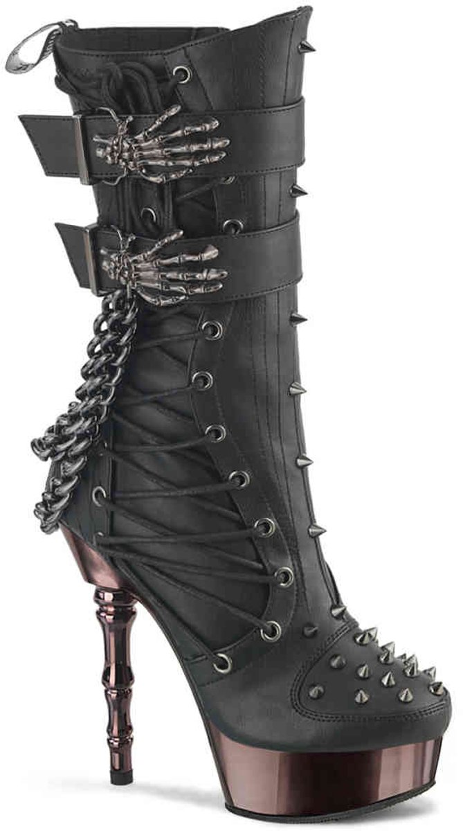 DemoniaCult - MUERTO159 Plateau Laarzen - US 12 - 42 Shoes - Zwart