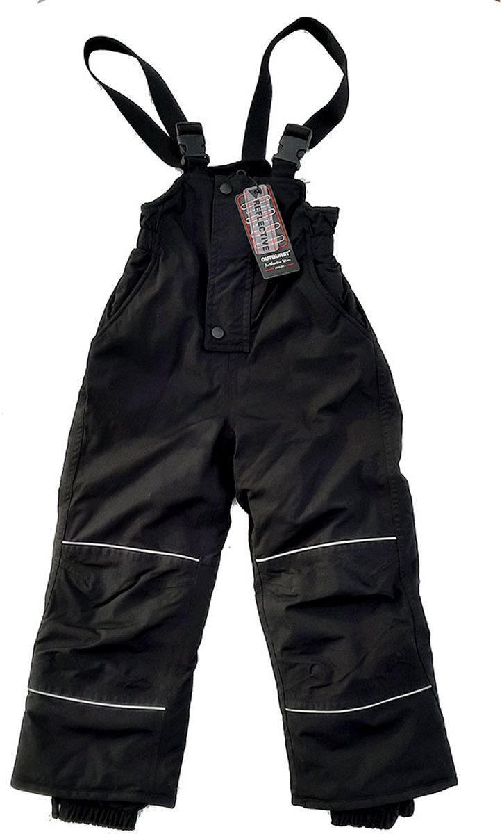 Nickel kinderskibroek thermobroek wintersportbroek Zwart