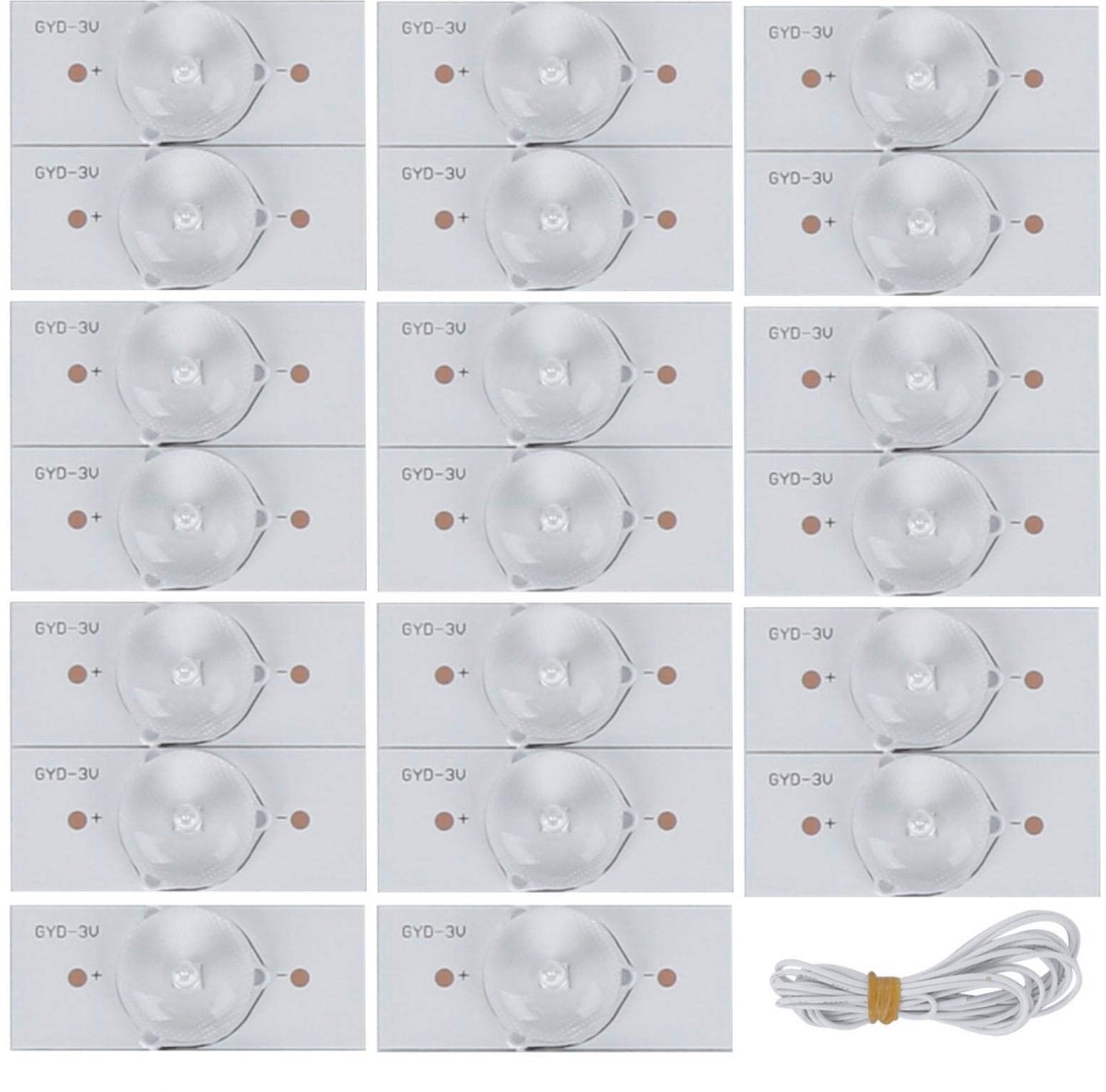 20 STKS 3 V SMD Lamp Kralen met Glasvezel Boord Concave Lens Fliter Strips voor LED TV Reparatie DIY Led-paneel Licht (20PCS)