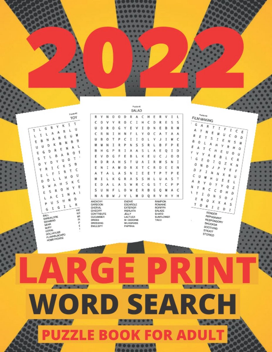 Groot Letter Woordzoekpuzzelboek: 100 Puzzels met Oplossingen