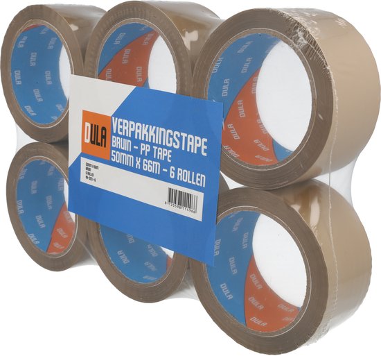 DULA Ruban d' Ruban d'emballage Marron 6 rouleaux 50 mm x 60 m