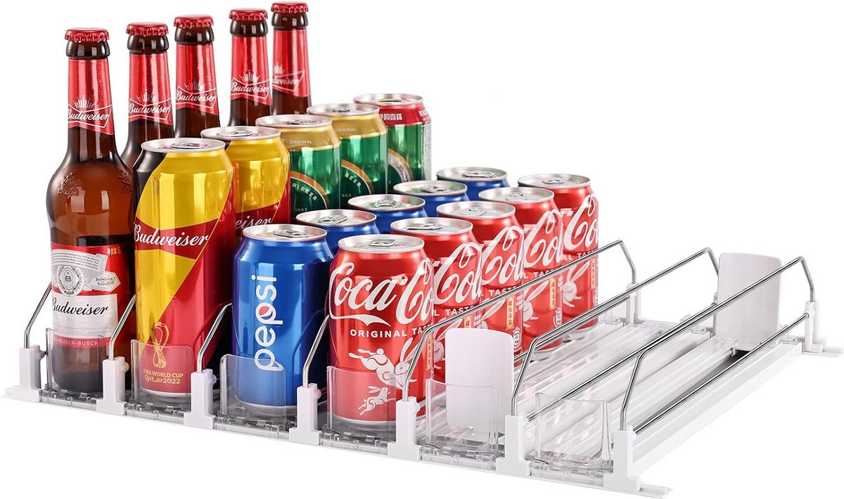 Slimme Drink Organizer voor Koelkast - Uitschuifbaar en Verstelbaar voor Blikjes
