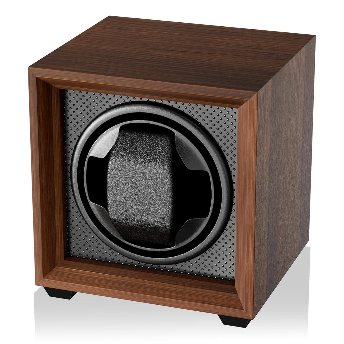 TRANKIELO® - Horlogeopwinder voor automatische horloges - Stille motor, USB-oplaadbaar, Walnoothout, Traagschuim