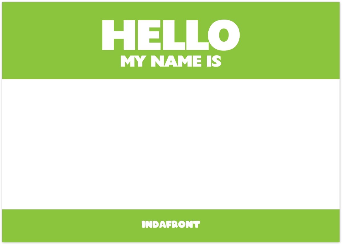 Hello My Name is Stickers - Lichtgroen - 50 stuks